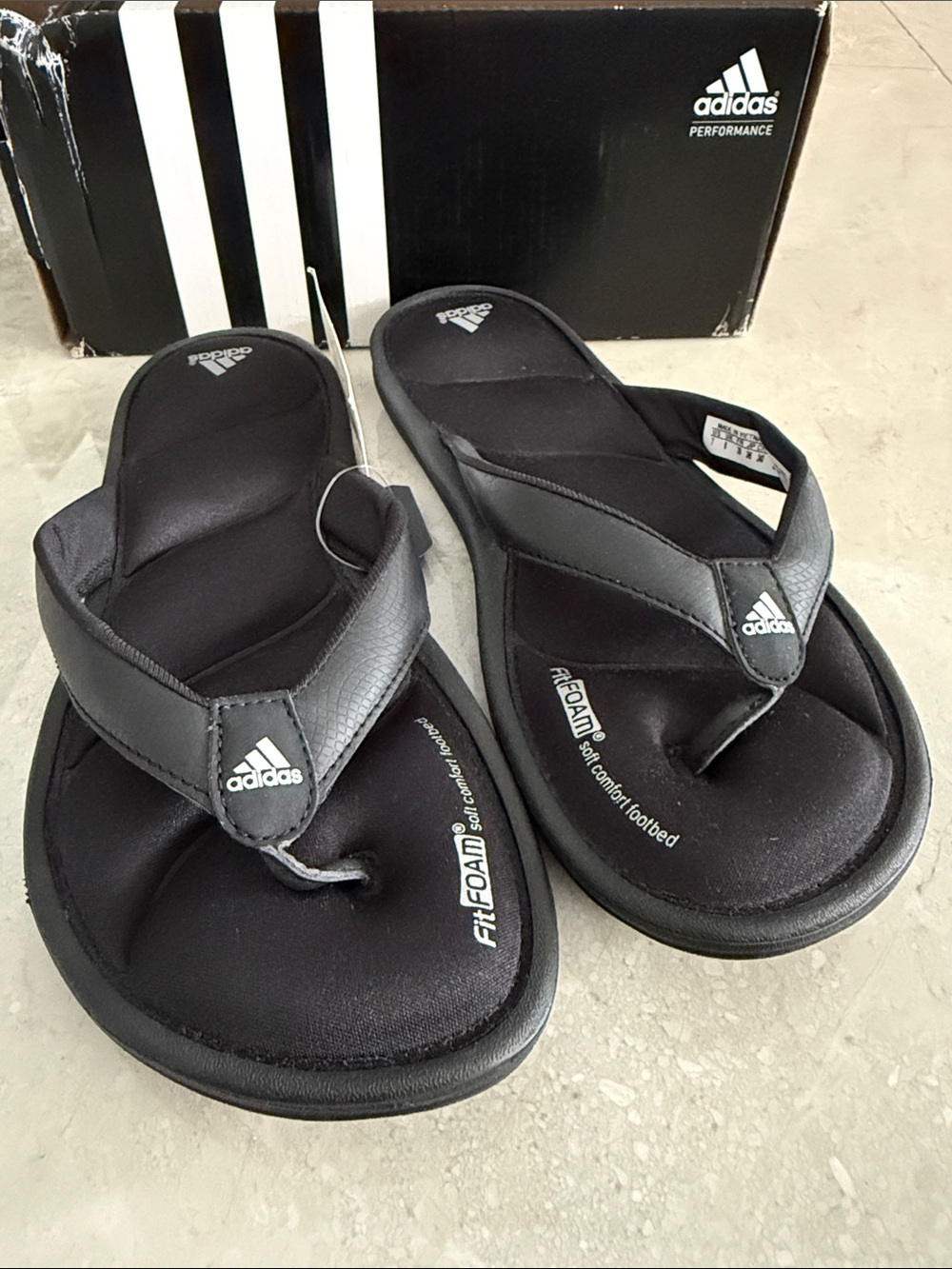 adidas Black Women’s FitFOAM™ Chilwyanda FF W Thong Flip Flops Slides Sz 7 NEW! - Picture 6 of 10